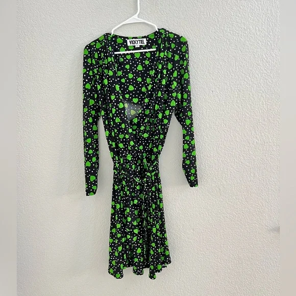 slim fit dress slacks Threadbare Women's Green Leopard Print Frill Hem Ladies' Midi Wrap Dress
